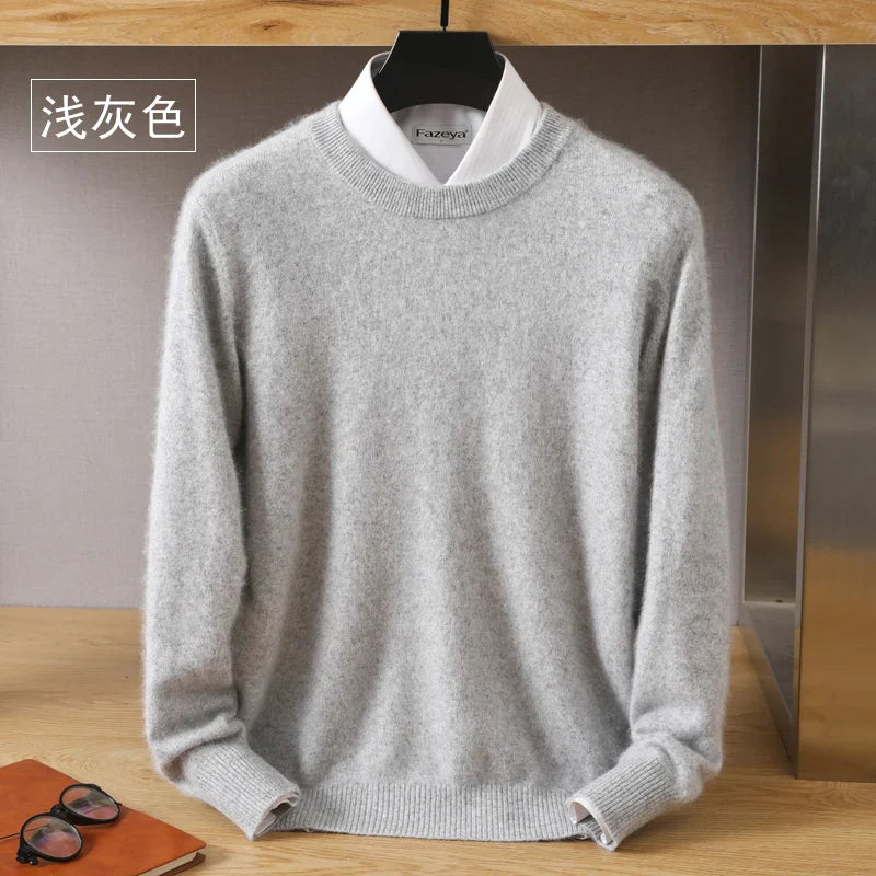 Leonard: Luxury 100% Pure Cashmere Sweater | Japanese-knit - O-Neck Pullover