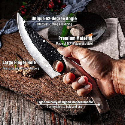 Cuchillo Huusk - Cuchillo de Cocina Japonés Hecho a Mano de Control Premium