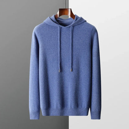 Micheal: Hoodie Sweater  - 100% Merino Wool from Australia: Knitted Sweatshirt for Autumn Winter