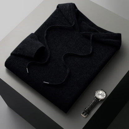 Micheal: Hoodie Sweater  - 100% Merino Wool from Australia: Knitted Sweatshirt for Autumn Winter